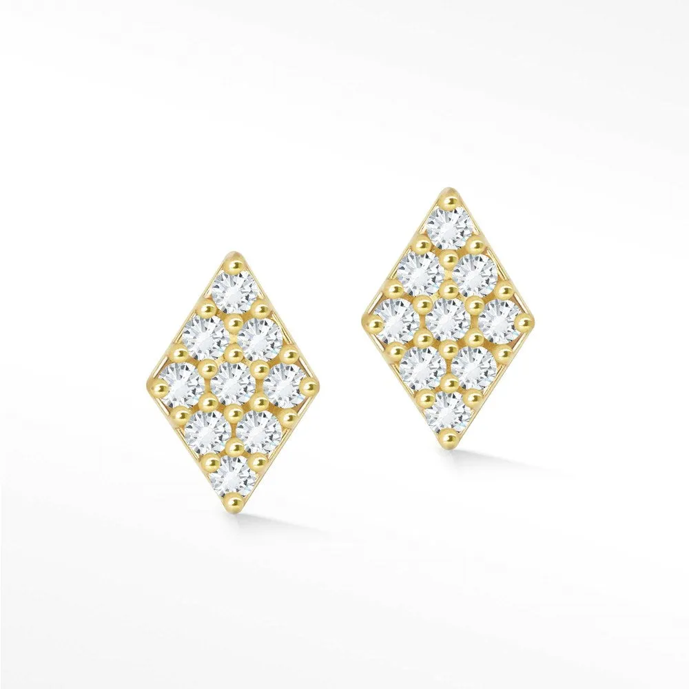 18k Diamond Flat Back Threadless Stud Earrings