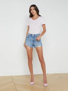 2838YRORD L'AGENCE Beck Raw-Hem Jean Short