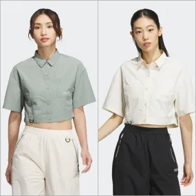 adidas  |Nylon Street Style Plain Logo Shirts & Blouses