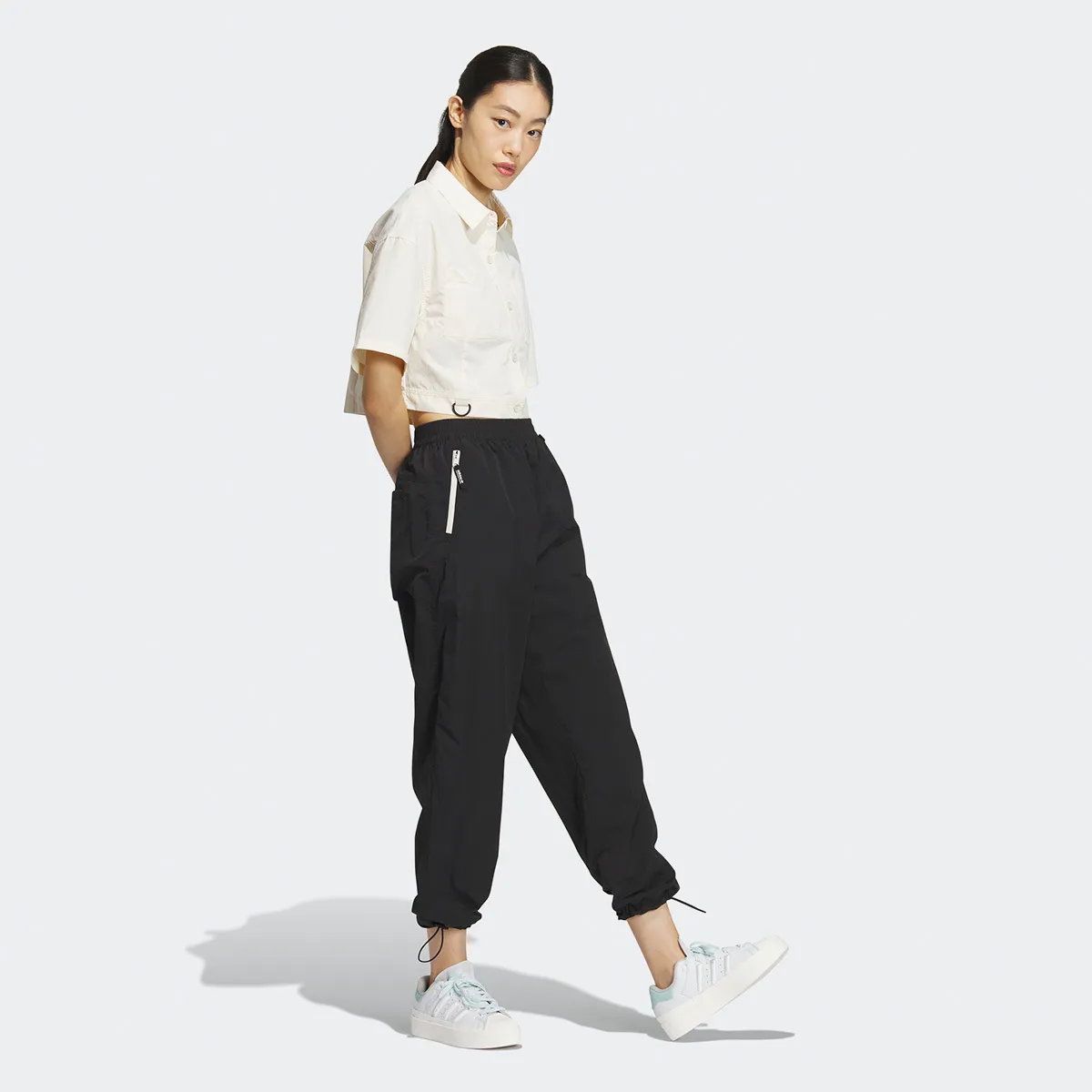 adidas  |Nylon Street Style Plain Logo Shirts & Blouses