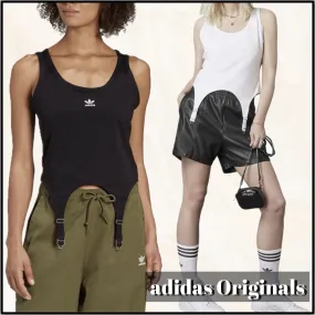 adidas  |Street Style Plain Cotton Logo Tanks & Camisoles