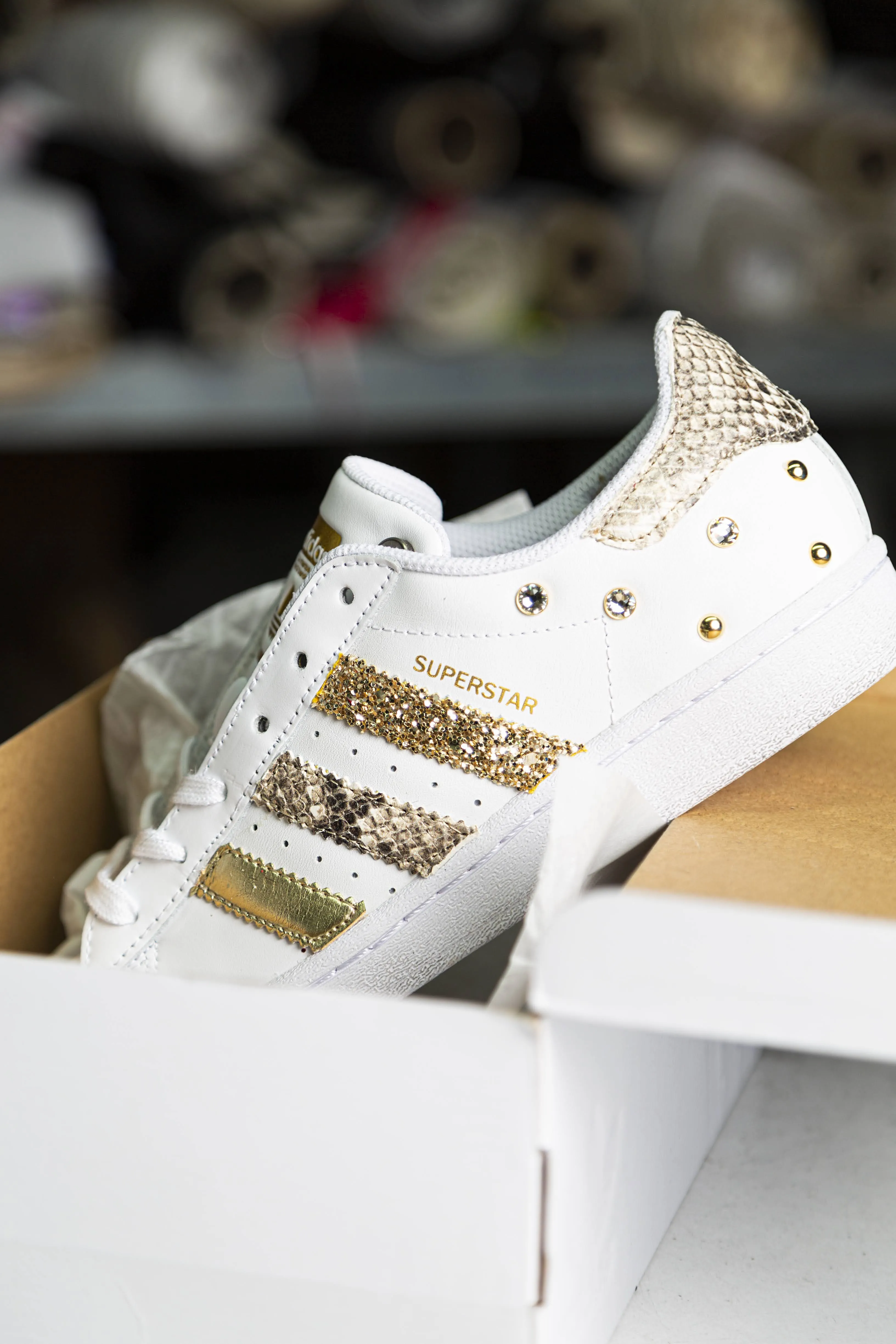 Adidas Superstar Pitone Glitter & Borchie