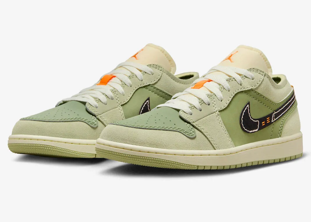 Air Jordan 1 Low Craft SE Sky J Light Olive Bright Mandarin FD6819-300