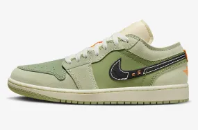 Air Jordan 1 Low Craft SE Sky J Light Olive Bright Mandarin FD6819-300