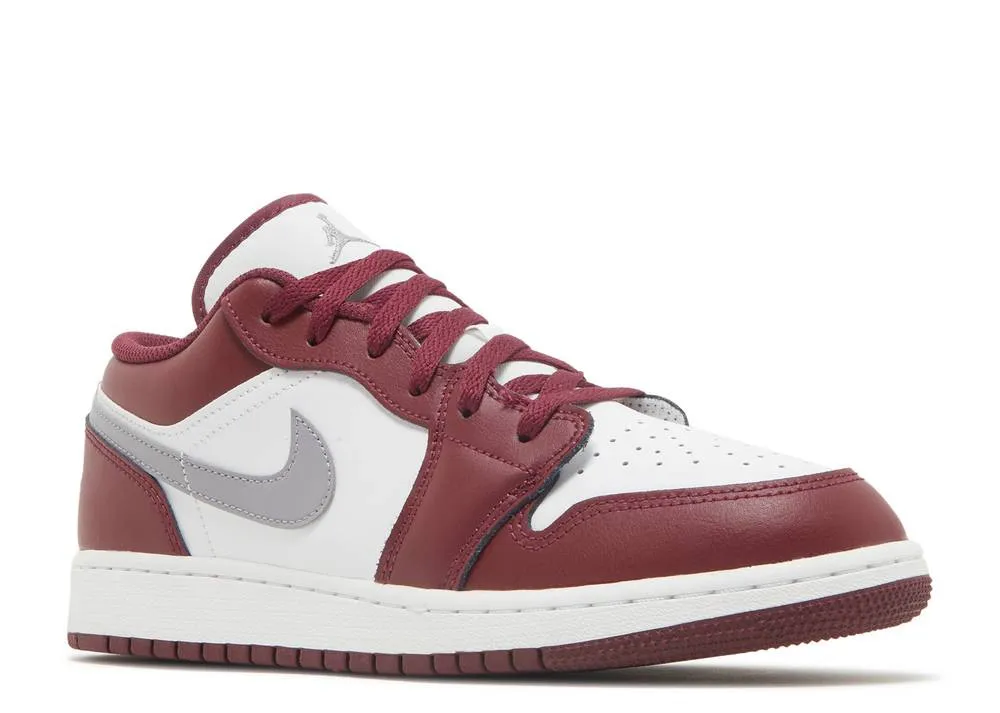 Air Jordan 1 Low GS Cherrywood Red Cement White Grey 553560-615