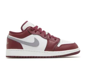 Air Jordan 1 Low GS Cherrywood Red Cement White Grey 553560-615