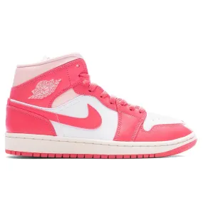 Air Jordan 1 Mid Women's - White/Sea Coral/Atmosphere