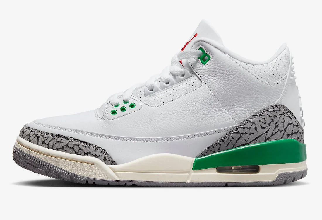 Air Jordan 3 Retro Lucky Green Varsity Red Cement Grey Sail CK9246-136