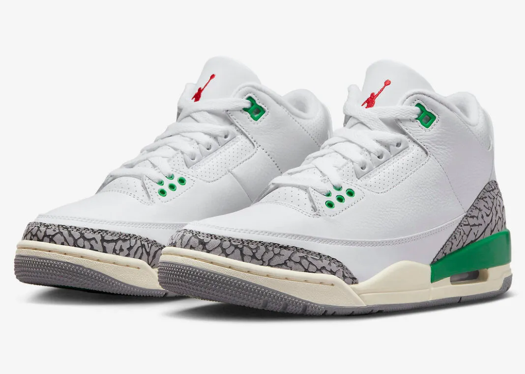 Air Jordan 3 Retro Lucky Green Varsity Red Cement Grey Sail CK9246-136