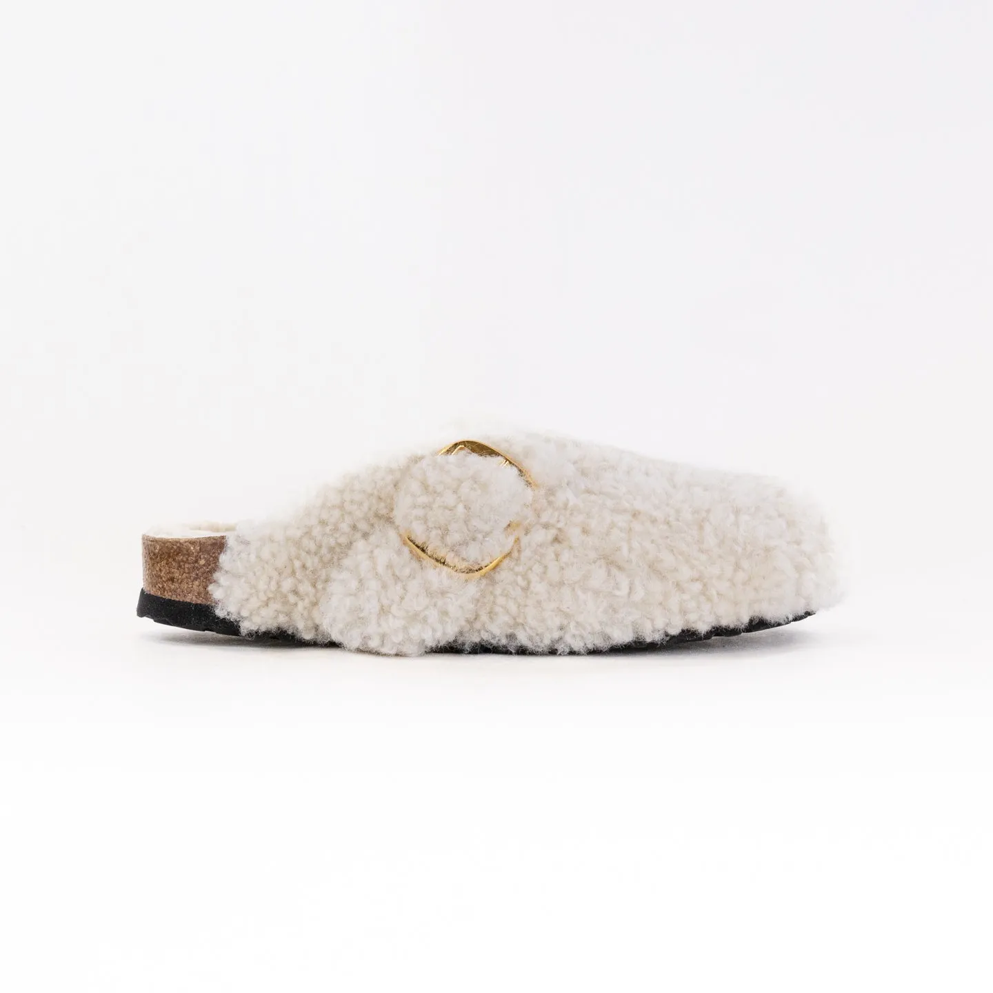 Birkenstock Boston Big Buckle Shearling (Women's) - Teddy Eggshell