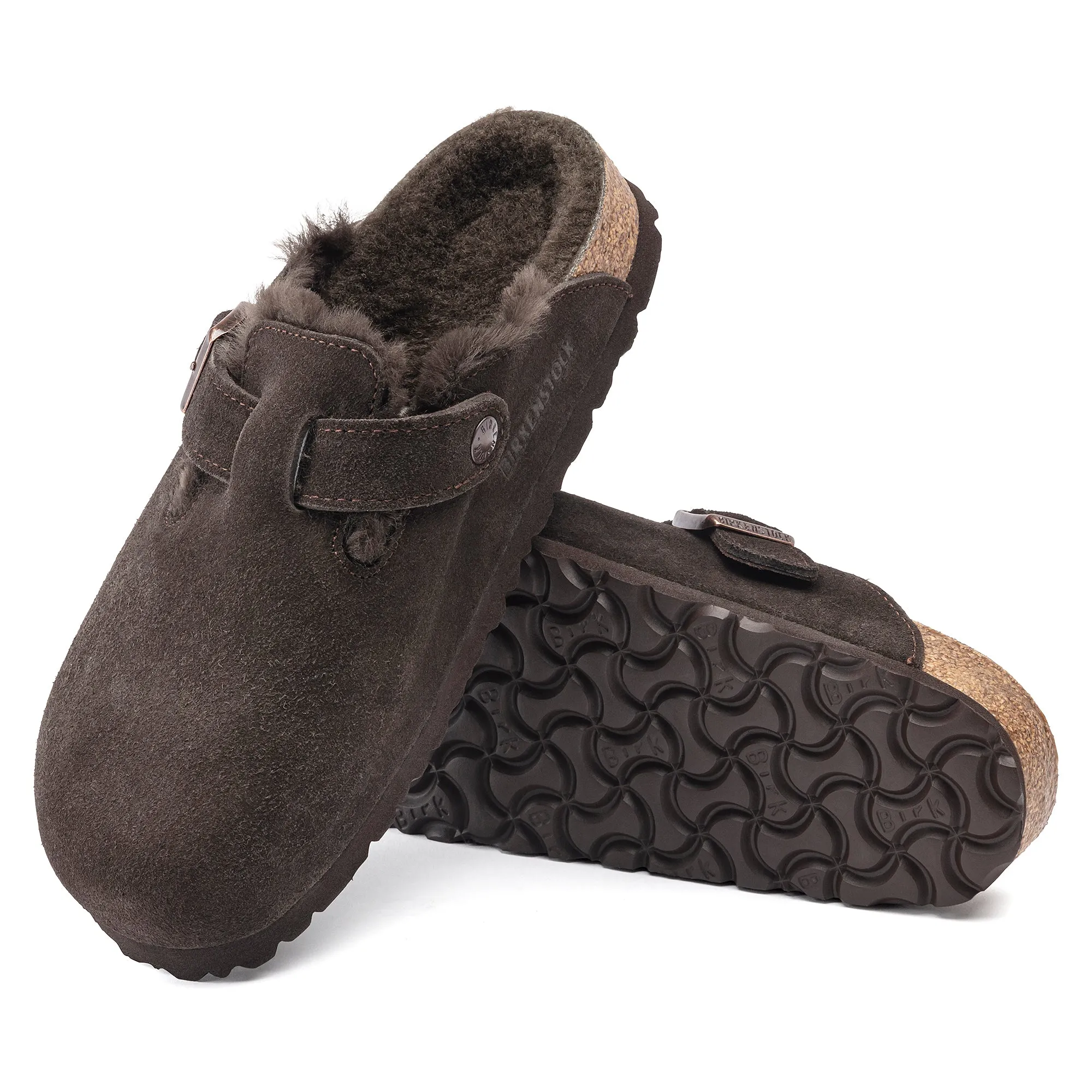 Birkenstock Sabots Boston fourrure agneau Mocha