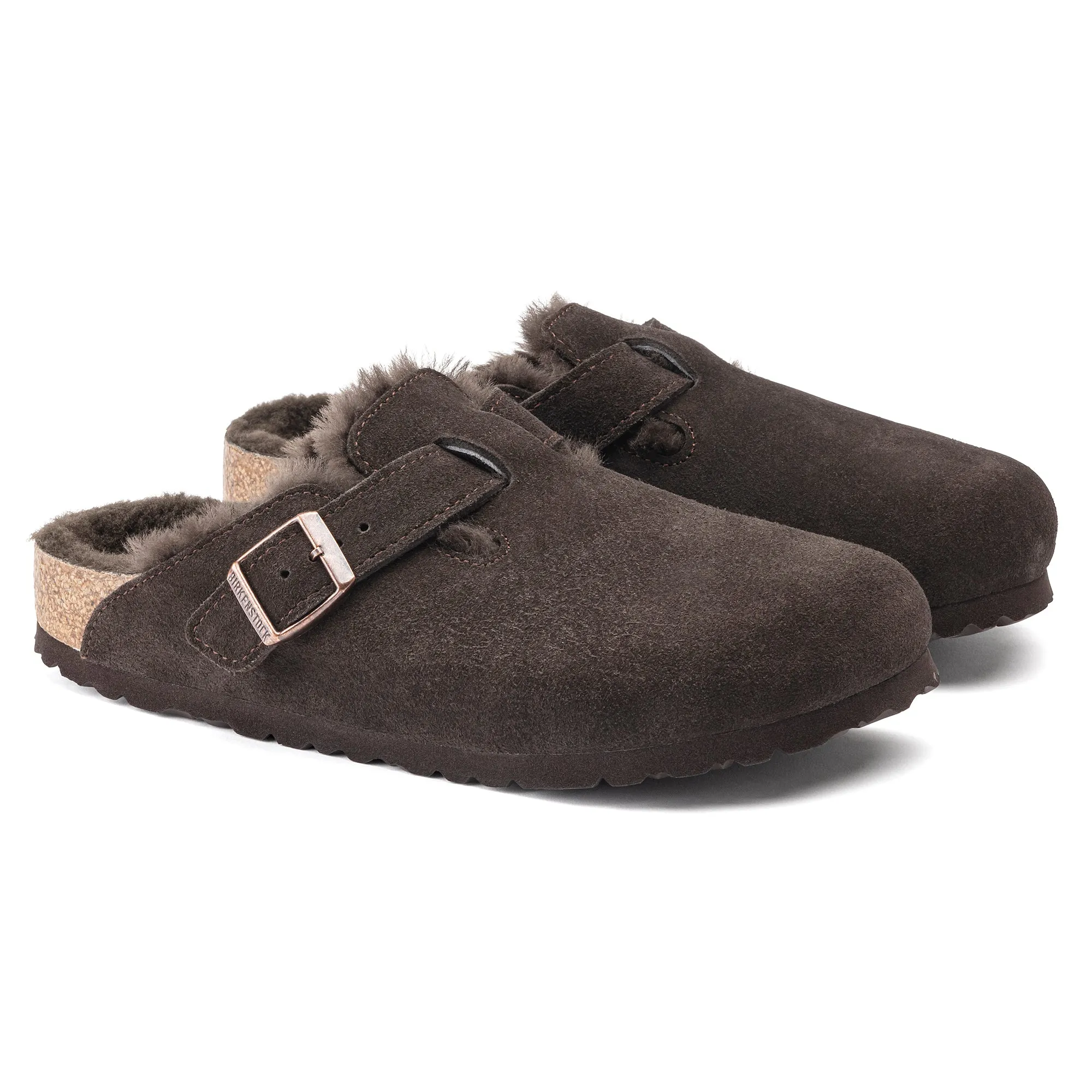 Birkenstock Sabots Boston fourrure agneau Mocha