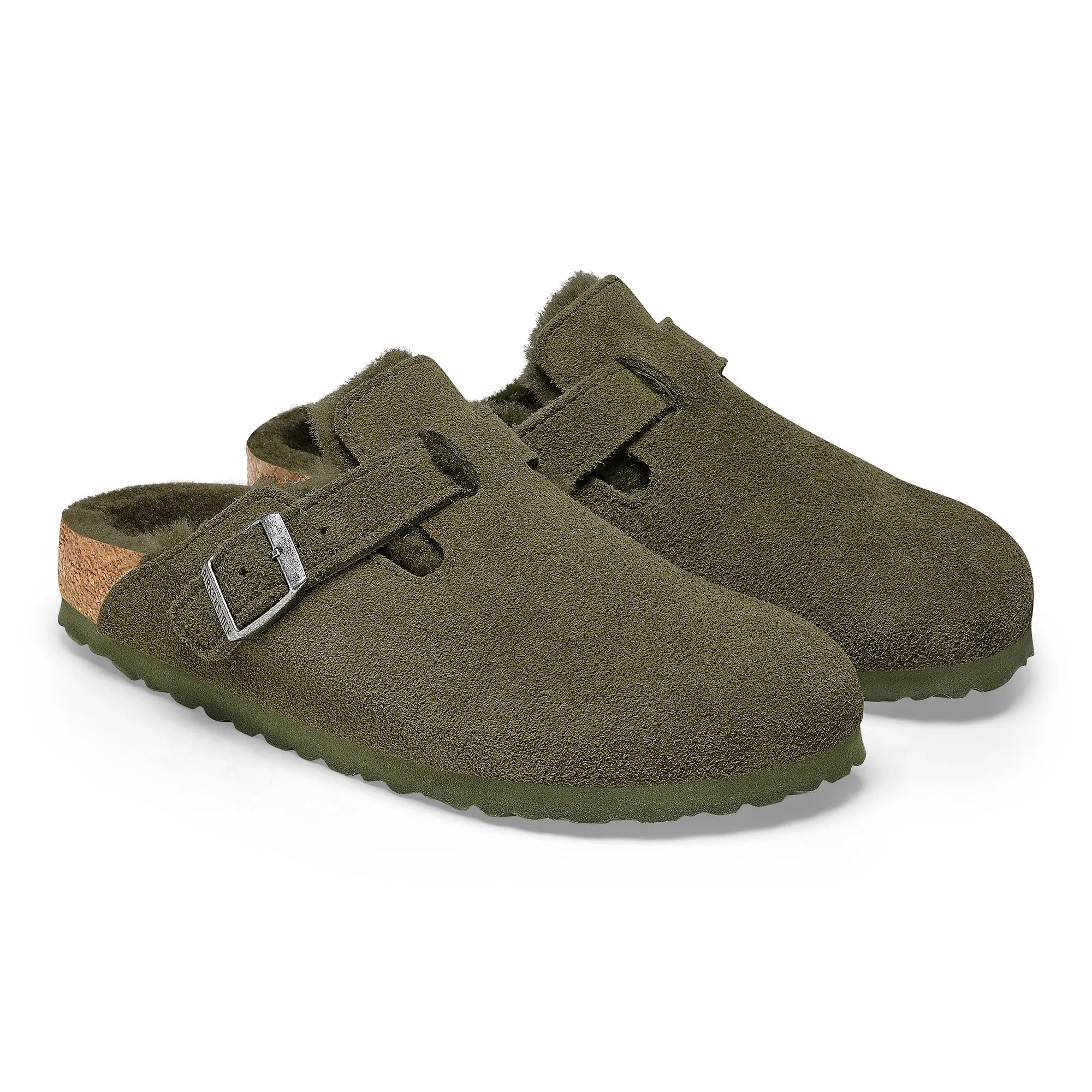 Birkenstock Sabots Boston fourrure agneau Thyme