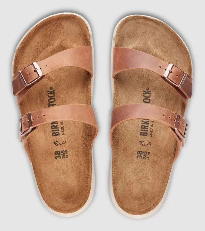 birkenstock sierra waxy leather womens slides