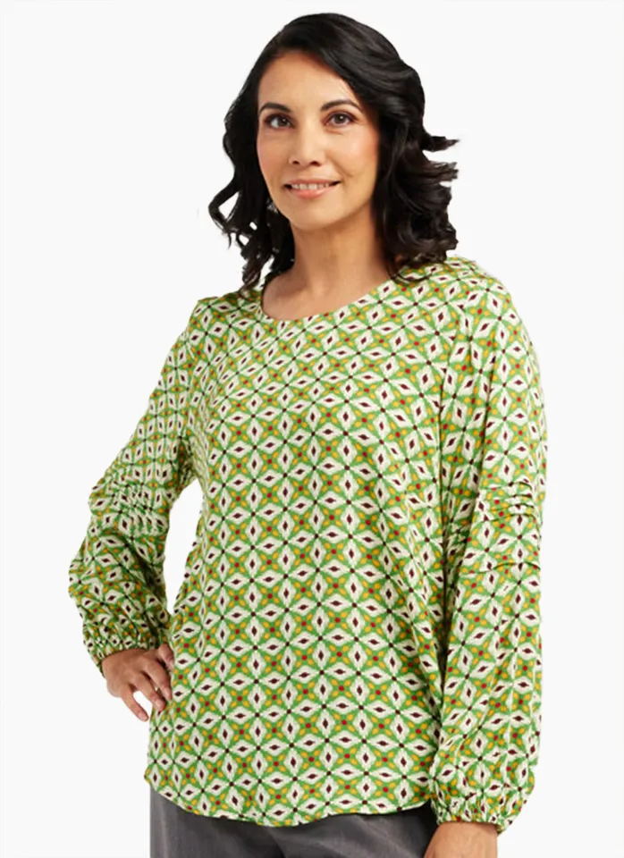 Blackstone Pintuck Blouse. Apple