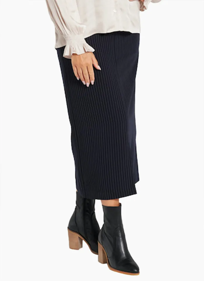 Blackstone Striaght Pinstripe Skirt