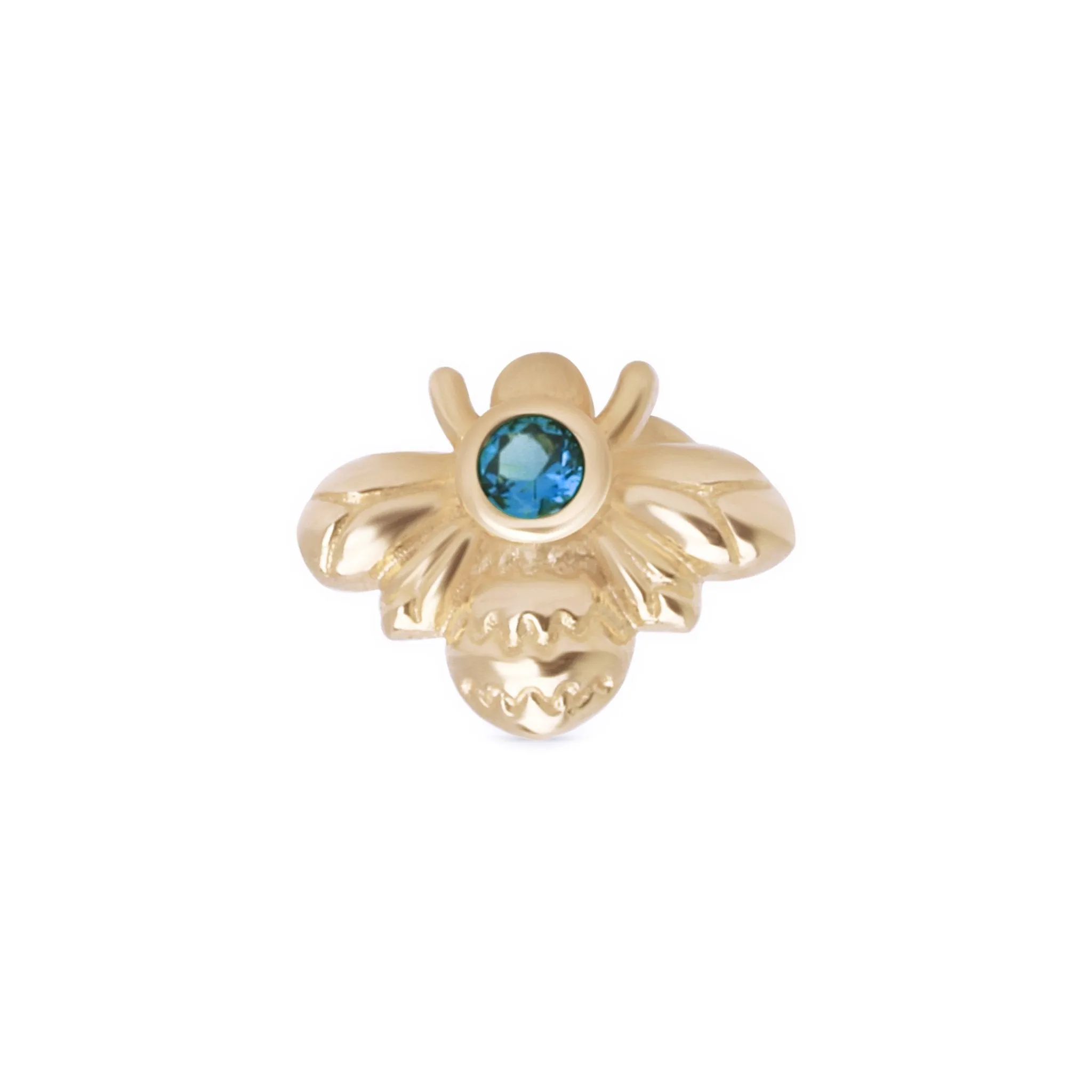 Blue Topaz Bee Flat Back Stud