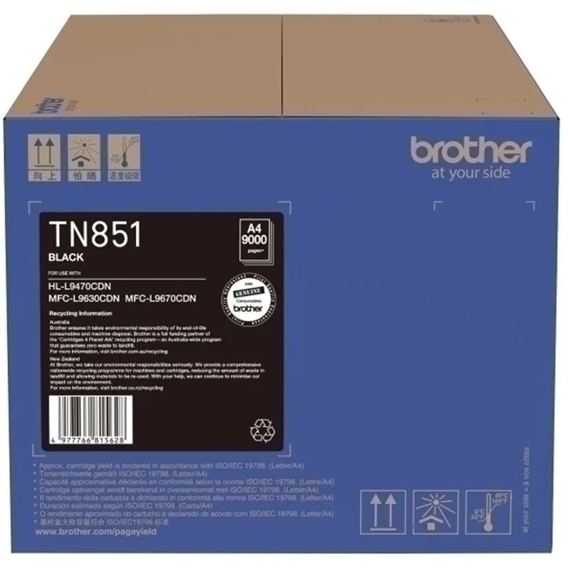 Brother TN851 Toner Ink Cartridge Black Original Genuine TN-851BK