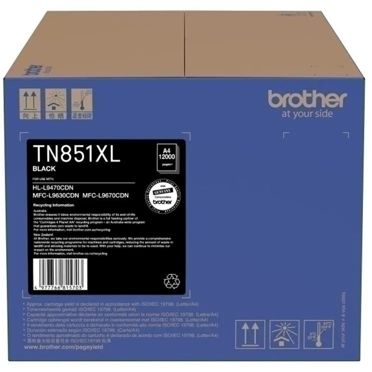 Brother TN851XL Toner Ink Cartridge Set Black/Cyan/Yellow/Magenta TN-851XL Genuine Original