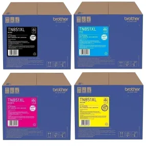 Brother TN851XL Toner Ink Cartridge Set Black/Cyan/Yellow/Magenta TN-851XL Genuine Original