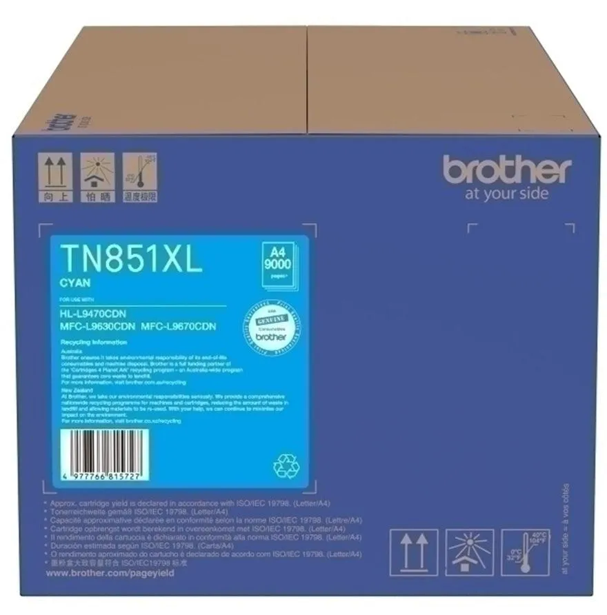 Brother TN851XL Toner Ink Cartridge Set Black/Cyan/Yellow/Magenta TN-851XL Genuine Original