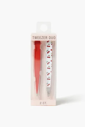 Cherry Print Tweezer Set