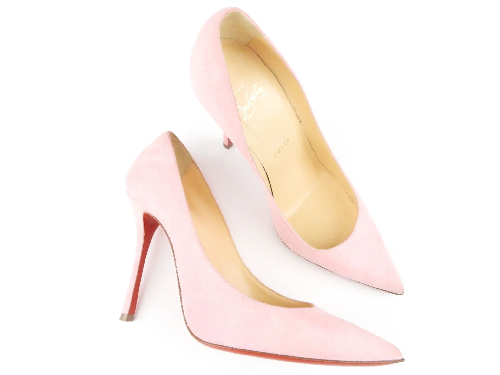 Christian Louboutin Pink Suede Leather Stiletto Heel Pump - 35.5