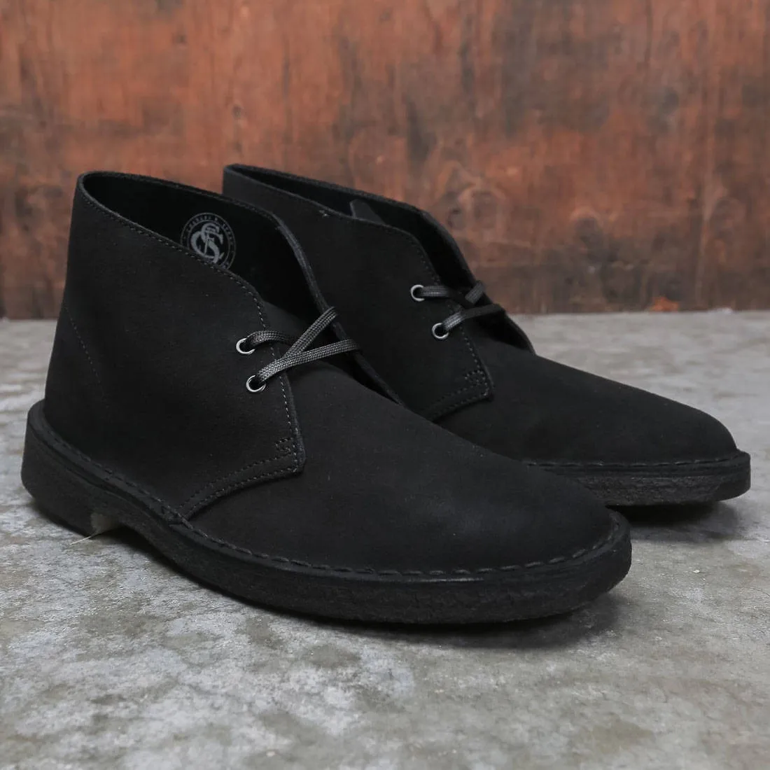 Clarks Men Desert Boot Black Suede (black / suede)