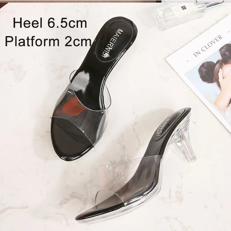 Crystal Show Stripper Heels Clear  Platforms High Heels Sandals