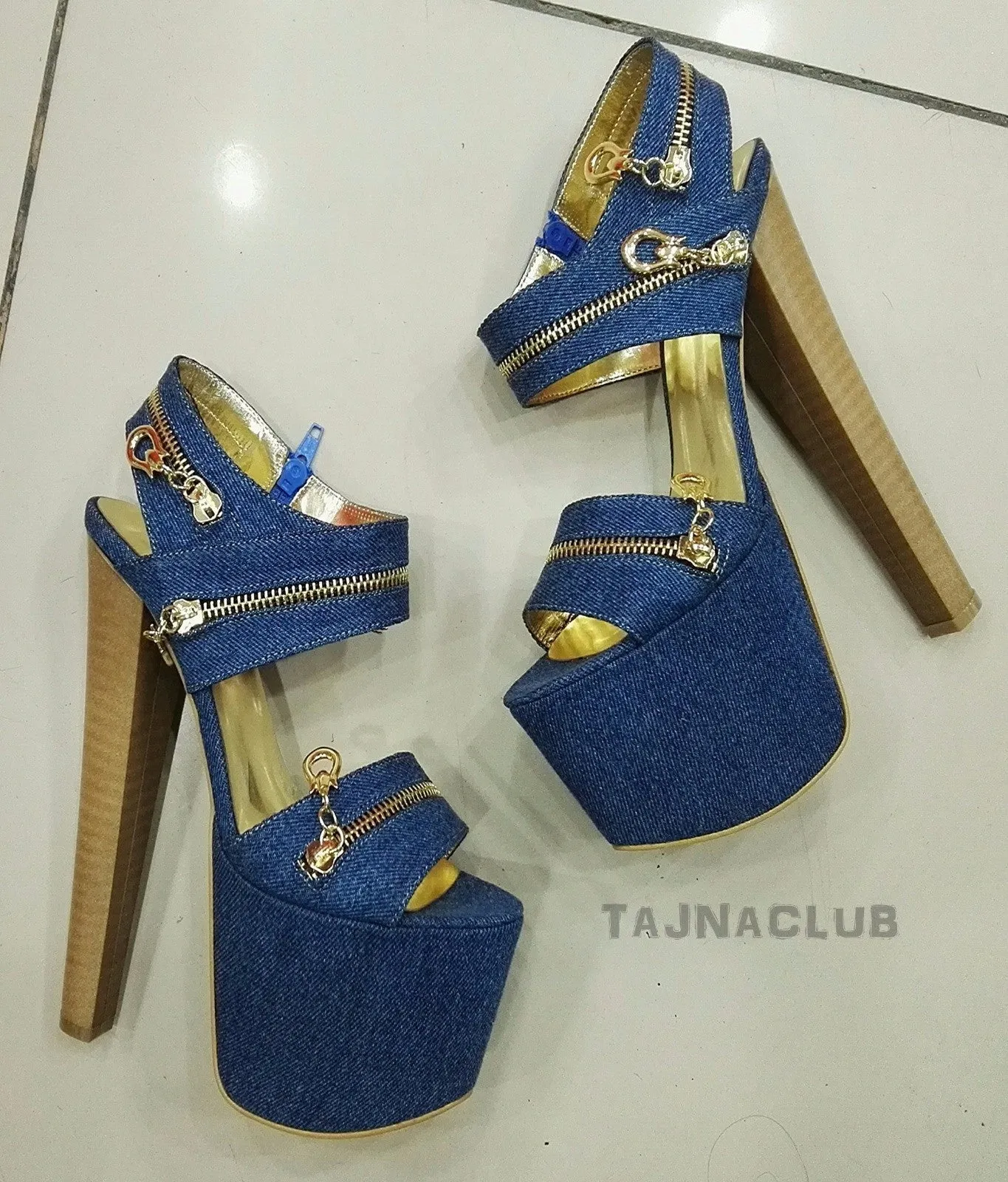 Denim  20 cm Platform High Heels