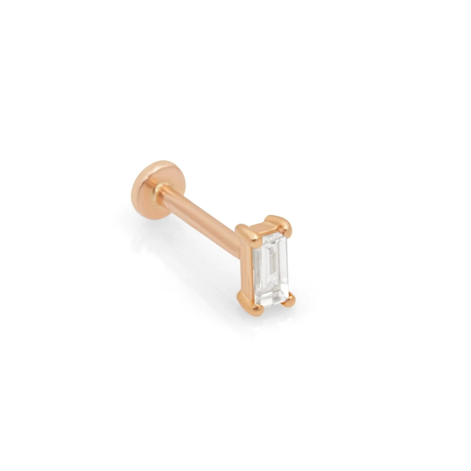 Diamond Baguette Flat Back Stud