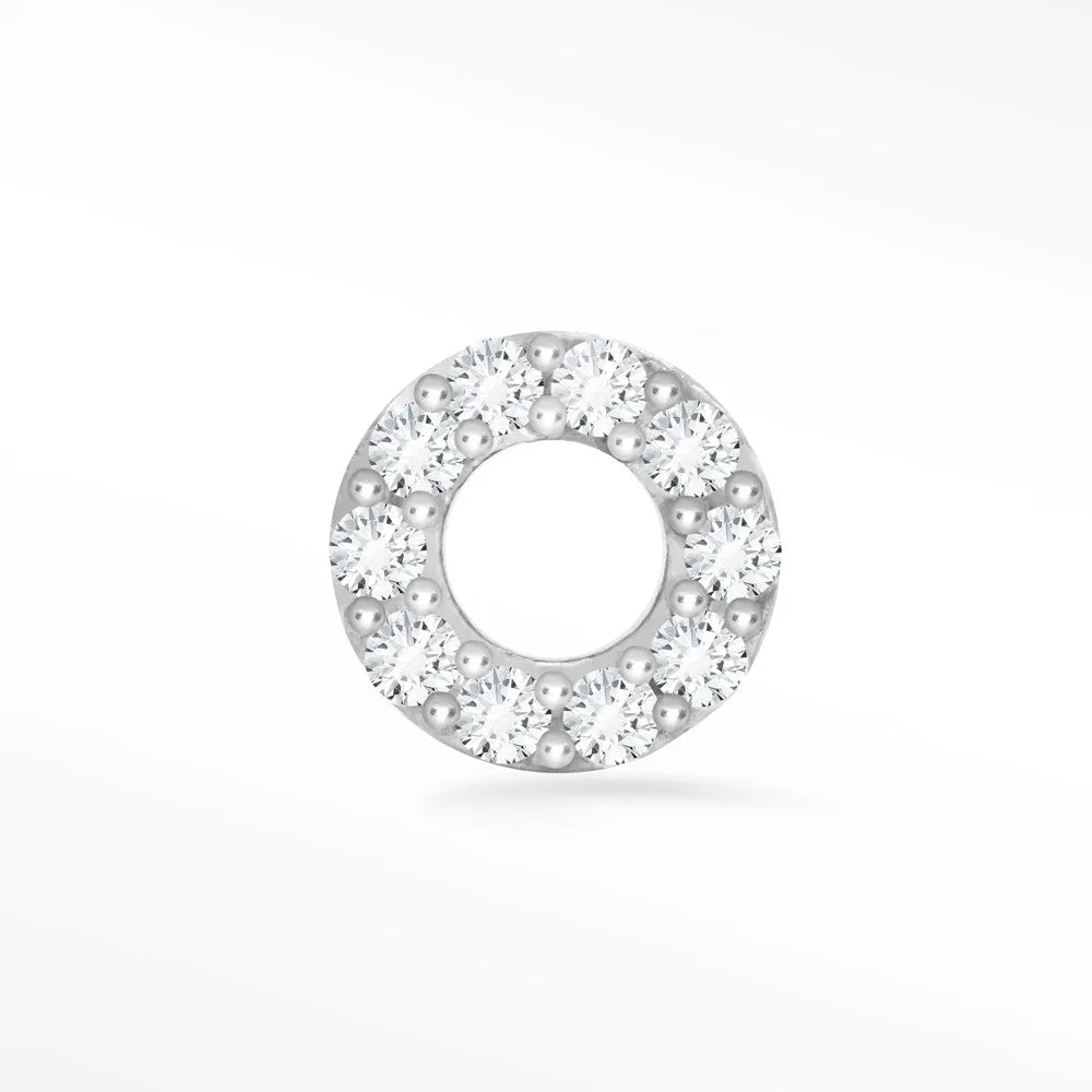 Diamond Flat Back Earring Donut 14k White