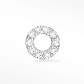 Diamond Flat Back Earring Donut 14k White