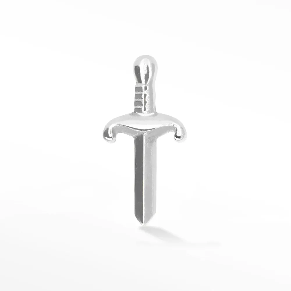 Flat Back Earring Sword 14k White