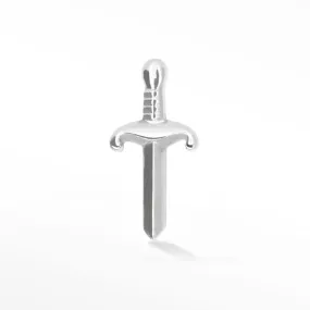 Flat Back Earring Sword 14k White