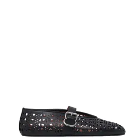 Laser Cut Ballet Flats, Black