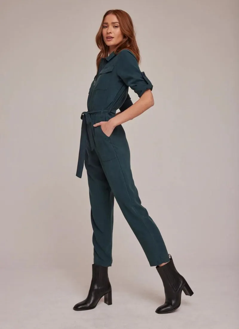 Long Sleeve Zip Front Jumpsuit