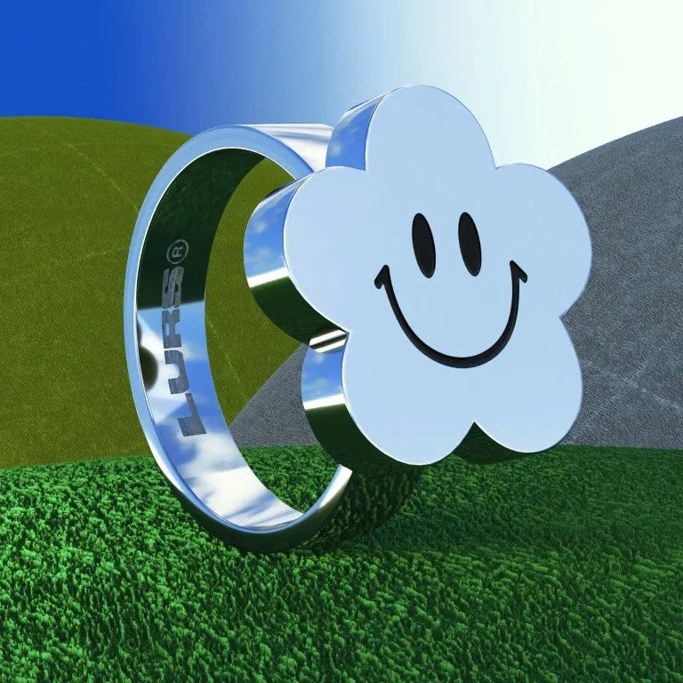 LURS Flat smiley flower ring