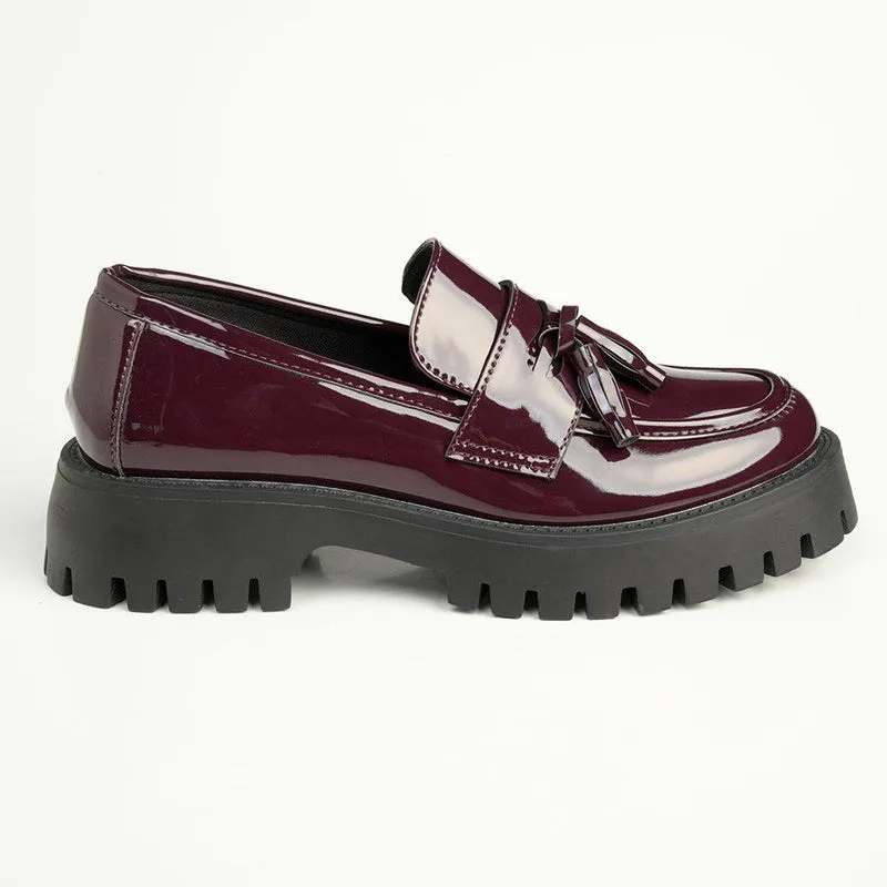 Madison Bella Tassle Slip on Loafer - Wine