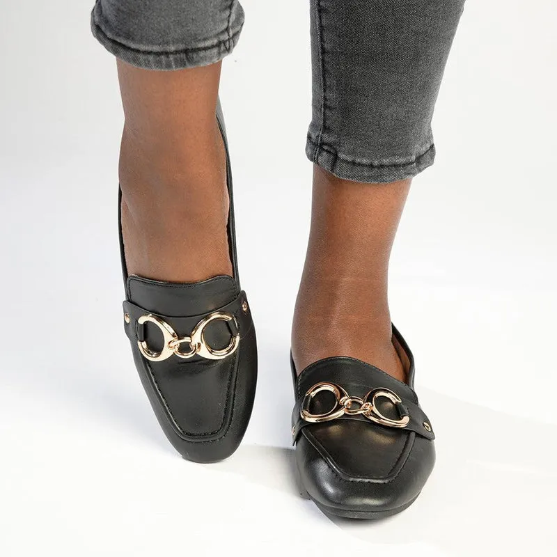 Madison Kerri Metal Trim Loafer - Black