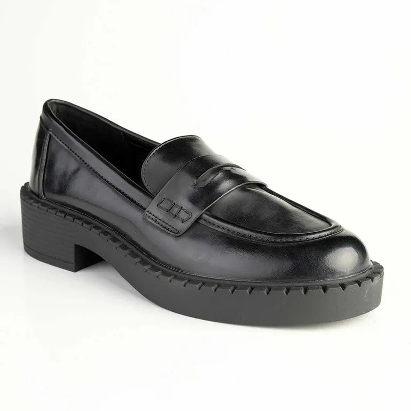 Madison Pia Slip On Brogue - Black