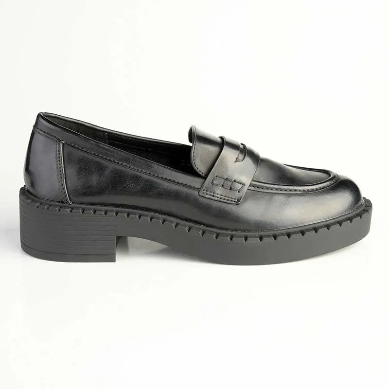 Madison Pia Slip On Brogue - Black