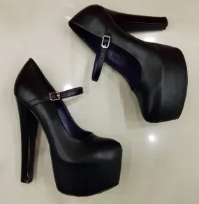 Mary Jane Black Platform High Heels