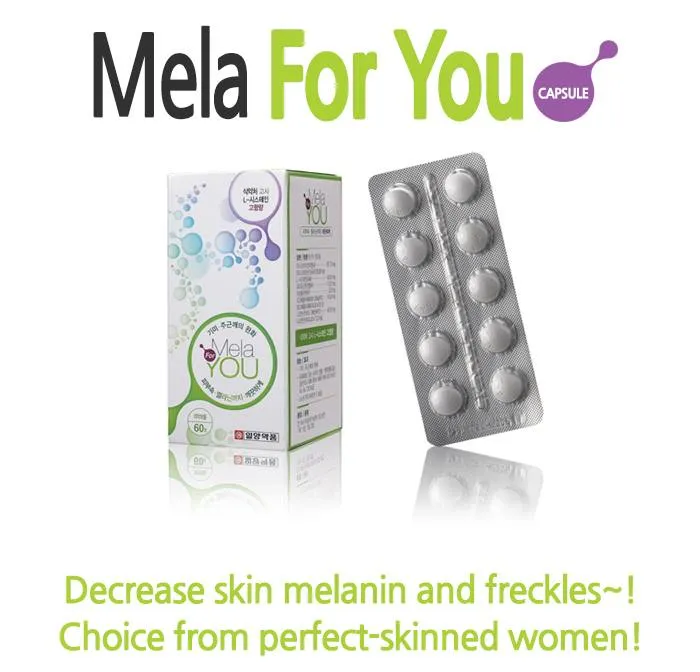 Mela For You 2 BOX 120 Tablets Pharm Pill Health supplements keratin Cysteine Skin Freckles whitening Contains 60 mg of L-cystei