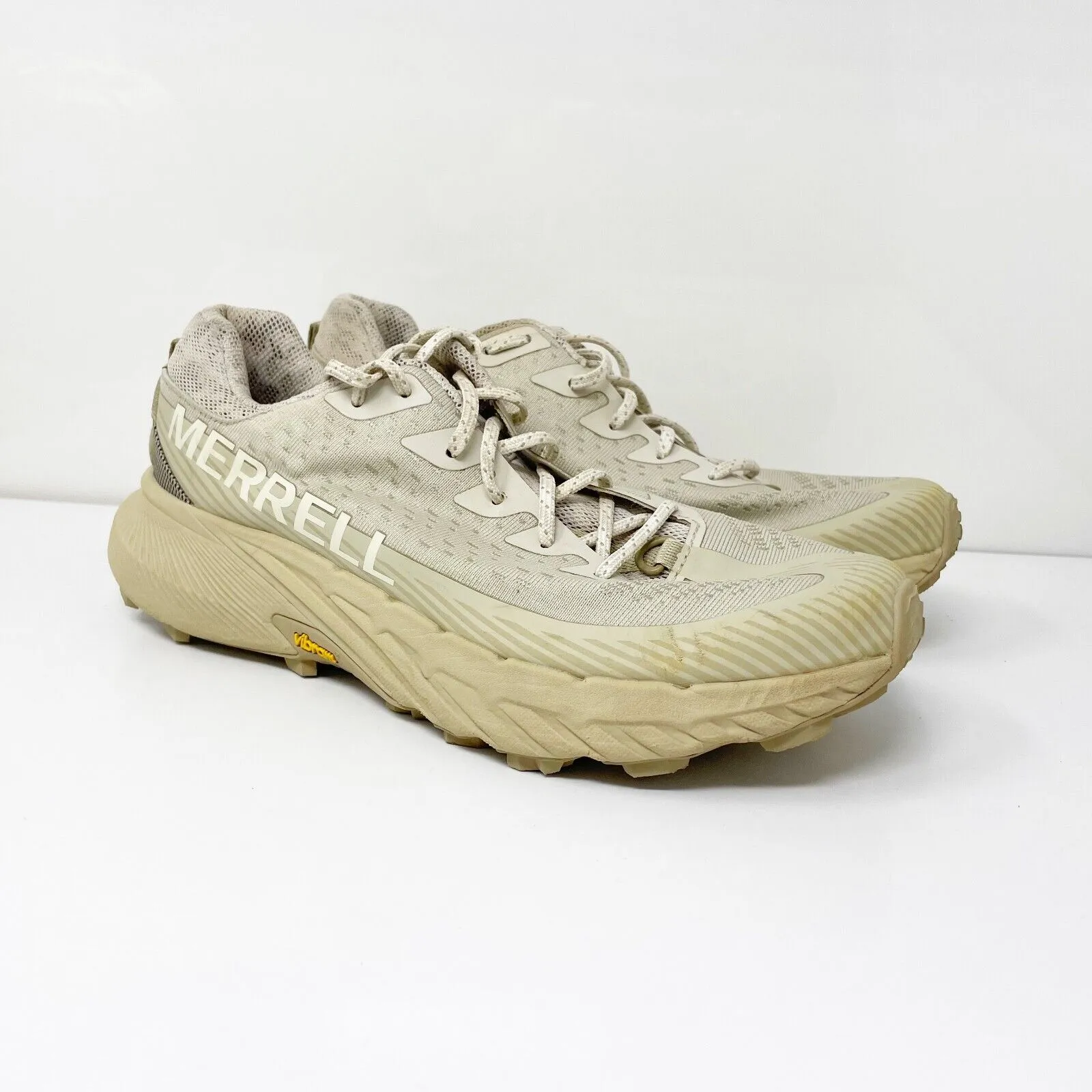 Merrell Womens Agility Peak 5 J067802 Beige Hiking Shoes Sneakers Size 9.5