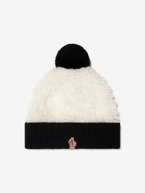 Moncler Enfant - Girls Faux Fur Logo Bobble Hat | Childsplay Clothing