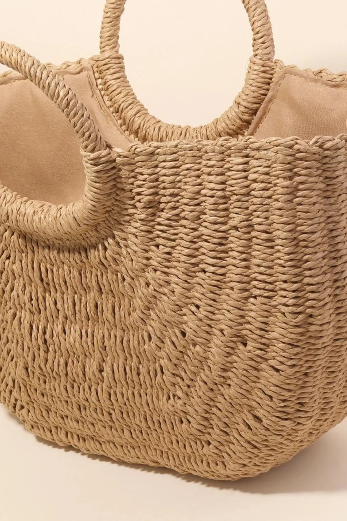 MORGAN HALF MOON STRAW TOTE BAG