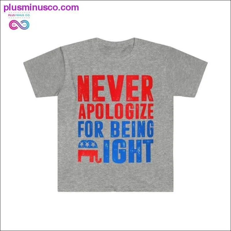 Never Apologize For Being Right T-Shirt