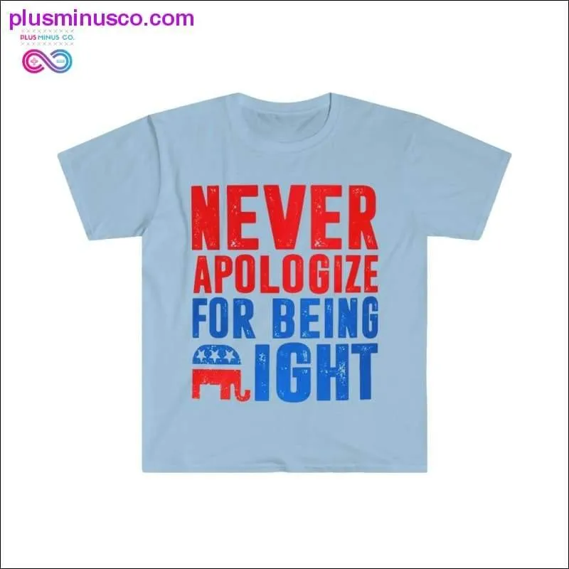 Never Apologize For Being Right T-Shirt