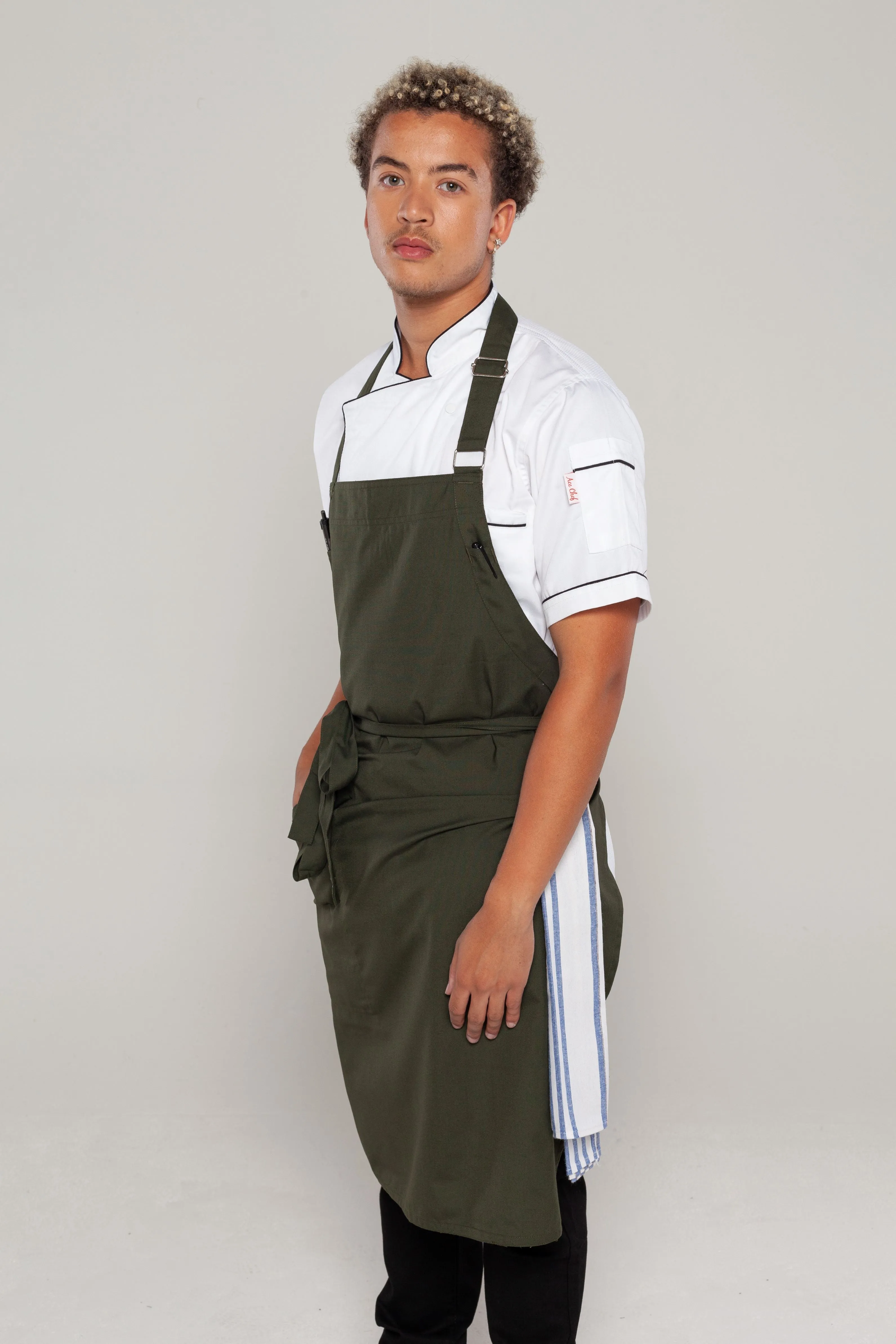 Niche Dark green bib chef apron one size